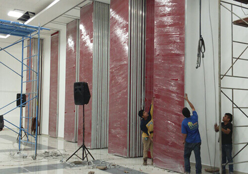 Instalación de muros móviles en el df